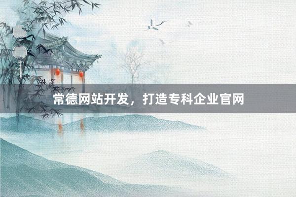 常德网站开发，打造专科企业官网