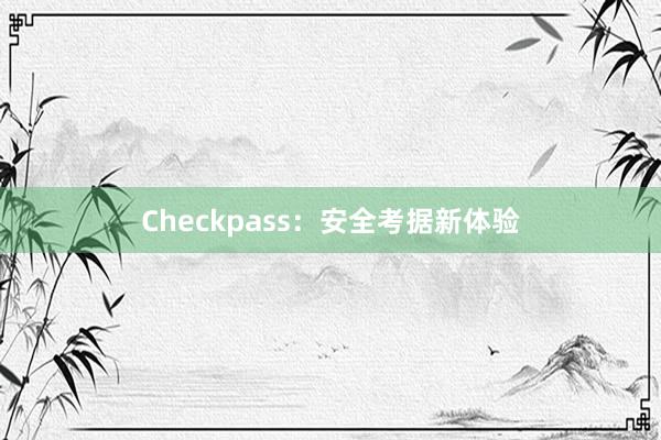 Checkpass:安全考据新体验